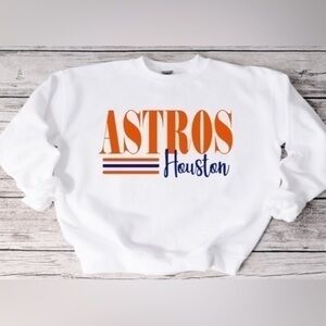 Astros Striped Crewneck- white